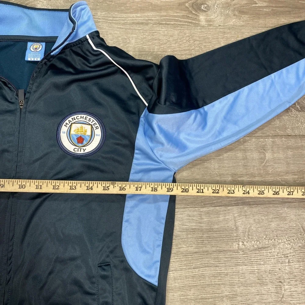 Manchester City Jacket‎ Mens Small Blue Black Soccer Football Zip Track Top